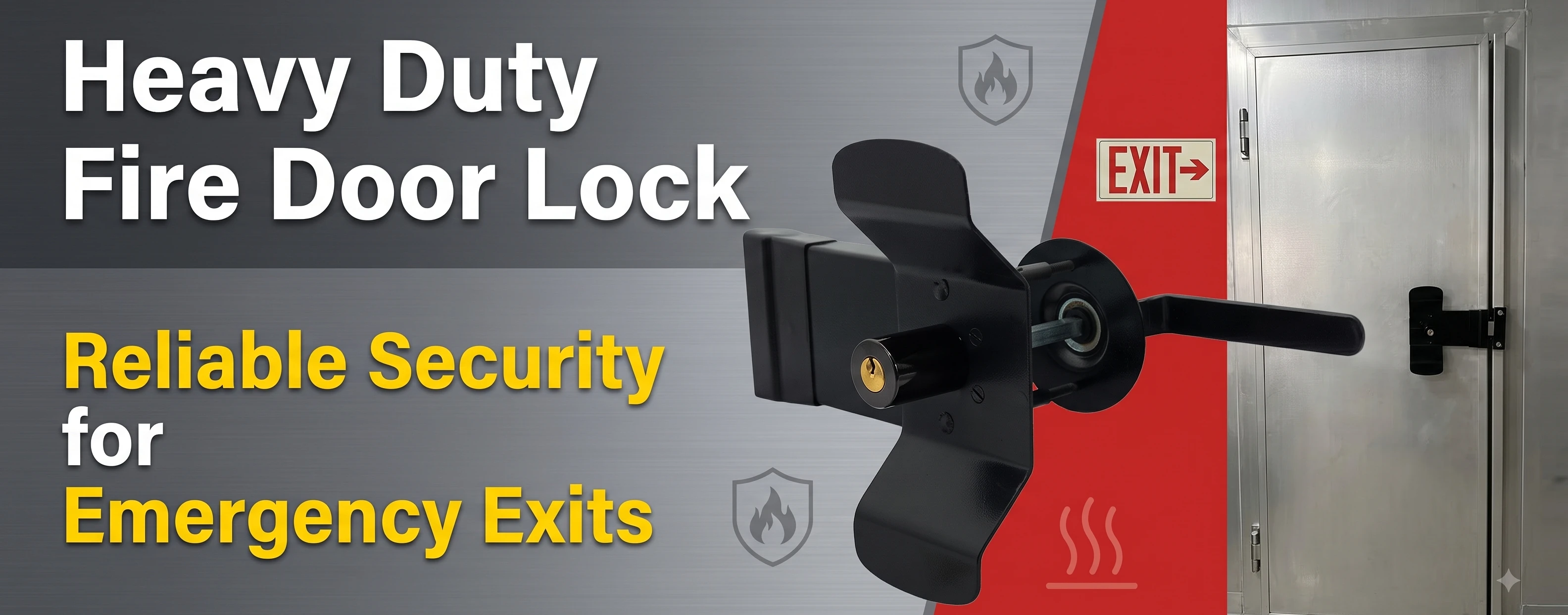 Heavy-duty fire door lock in a commercial application