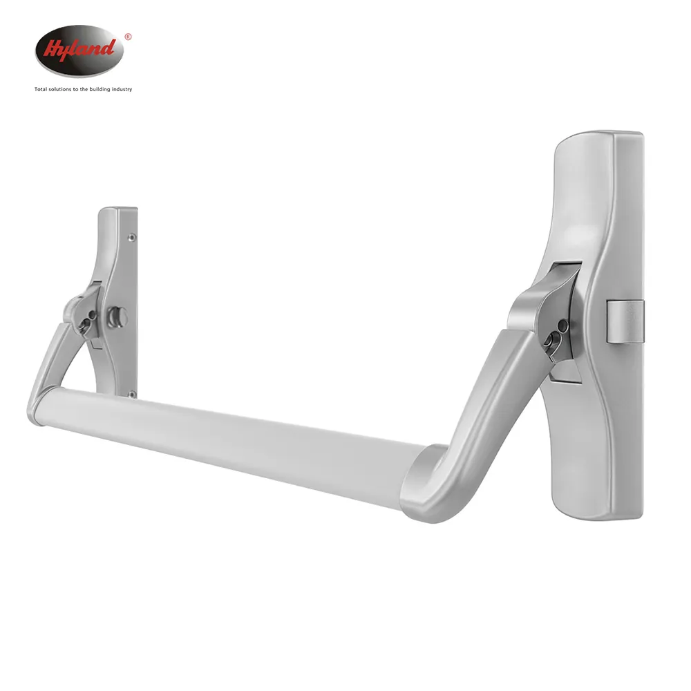 Hyland 305 fire door panic exit device with push bar and outside lever trim